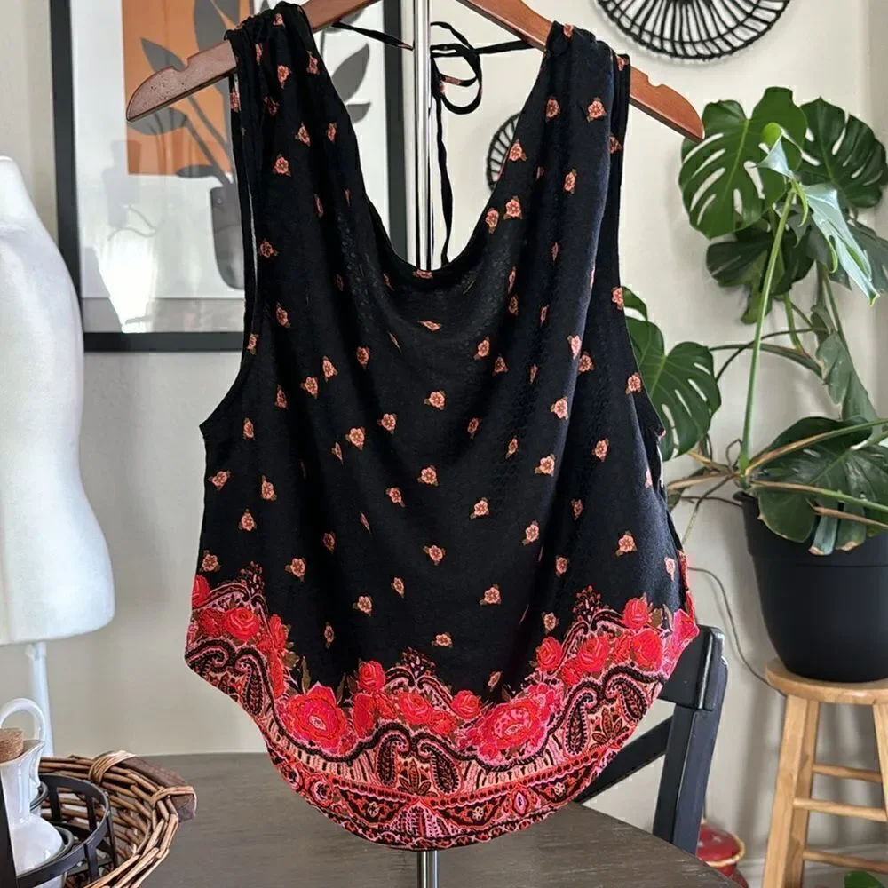 NWOT Free People Silas Cowlneck Top Drapey Relaxed Fit Exposed Back XS Viscose